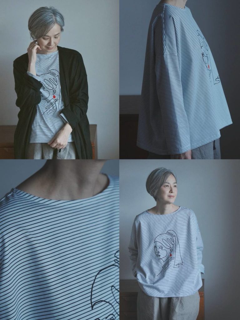 青木沙織里　ANCOA　Huminaa×ANCOA 初コラボレーション　カットソー